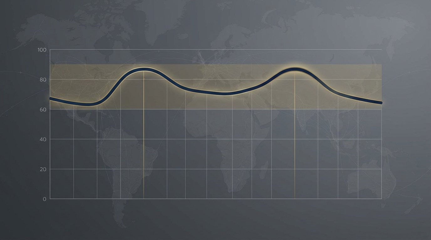 Line or bar chart illustrating estimated transfer times (60-90 minutes) across different times of day, highlighting peak hour variations